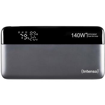 Intenso Power Bank HE25000 25000 мАч, 140 Вт, 1 x USB Type-A, 2 x USB Type-C, быстрая зарядка, дисплей (7350060)