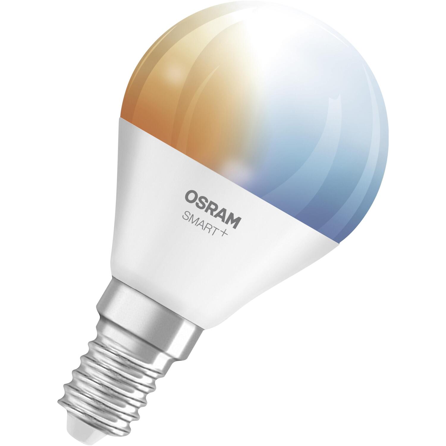 Osram светодиодная лампа SMART+ MATTER Tunable White Classic P40 4099854530081, E14, 4.9 Вт, 470 лм, 2700-6500 K, Wi-Fi, Matter (4099854530081)