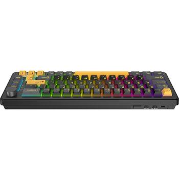 White Shark EXCALIBUR M GK-009151, 67 taustiņu mehāniskā tastatūra, 65%, melna, 4000mAh, Bluetooth, RF 2.4GHz, USB, 1.8m, RGB (EXCALIBUR-M-B-US)