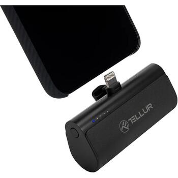 Tellur PD203 Power Bank akumulators TLL158421, 5000mAh, 18.5Wh, Type-C 5V/2A, 9V/2A, Lightning 5V-3A, LED indikators, ātrā uzlāde (TLL158421)