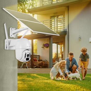 Tellur Smart WiFi Солнечная Камера P&T TLL331551, 3MP, 2K UltraHD, PIR, 20W, IP54, 19200mAh, двусторонний звук (TLL331551)