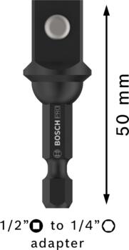 Tiecienskrūvgriežiem, akumulatoru skrūvgriežiem PRO SOCKET ADAPTER AR LODVEIDA SAVIENOJUMU BOSCH 2608522564 (2608522564)