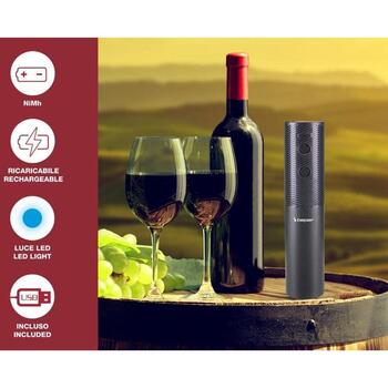 Beper электрический штопор P102ACP101, 50 бутылок, перезаряжаемый, USB, ABS, черный (P102ACP101)