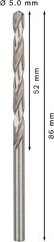 HSS-G urbji metālam 5.0mm, 10gab., Urbjmašīnām/skrūvgriežiem PRO METAL HSS-G STANDARTA SPIRĀLVEIDA URBJA GARUMS, 2608595062, BOSCH (2608595062)