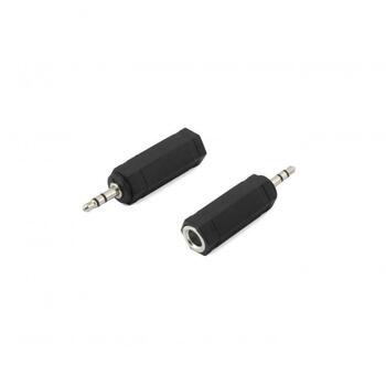 Sbox Аудиокабель AD.6.3F-3.5M, 6.3mm F, 3.5mm M, никелевые разъемы, черный цвет (AD.6.3F-3.5M)