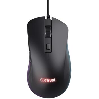 Trust USB datorpele GXT924 YBAR+ 24890, 25600 DPI, 50 G, 6 pogas, RGB apgaismojums, 1.8 m kabelis (24890)