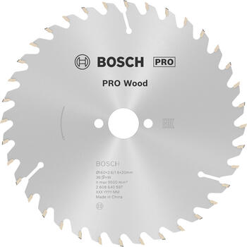 Ripzāģa disks 160x20/16mm Optiline Wood, Rokas ripzāģiem PRO WOOD RIPZĀĢA ASMENS, 2608640597, BOSCH (2608640597)