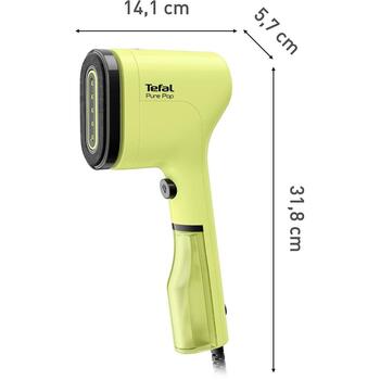 Tefal ручной отпариватель для одежды DT2025F0, 1300 Вт, 0,07 л, 20 г/мин, 220-240 В, 50-60 Гц, 2 м, 0,25 мин, 4 мин, желтый (DT2025F0)