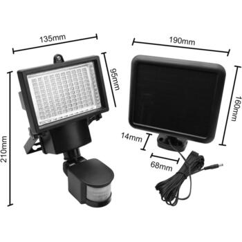 Maclean Saules prožektors MCE442, 6W, 360lm, 6000K, IP44, kustības sensors, krēslas sensors (MCE442)