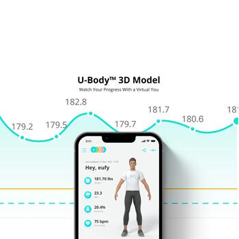 Профессиональные умные напольные весы с полным анализом состава тела 3D виртуальная модель до 180 кг для нескольких пользователей P2 Pro T9149111 Eufy (T9149111)