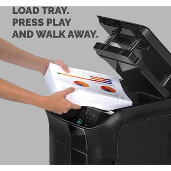 Fellowes Slēdzis AutoMax 350C 4964101 350 lapas, 4 x 38 mm, 68 L, P-4, Kluss, SmartLock, Auto Reverse, 4 riteņi (4964101)
