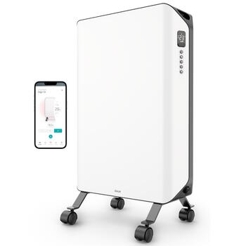 Viedais Wi-Fi eļļas radiators „Edge” ar pulti, 2000 W līdz ~20 m² Balts DUUX (DXOH20)
