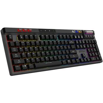 Msi Клавиатура STRIKE PRO W SILENT US RGB LED, 4200mAh, 1500ч, беспроводная, USB Type-C, черная, эргономичная (STRIKE PRO W SILENT US)