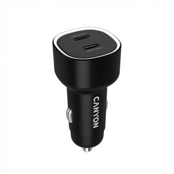 CANYON OnDrive 60 автомобильное зарядное устройство для смартфонов 60W PD 2xUSB-C CNE-CCABR3CC чёрное (CNE-CCABR3CC)