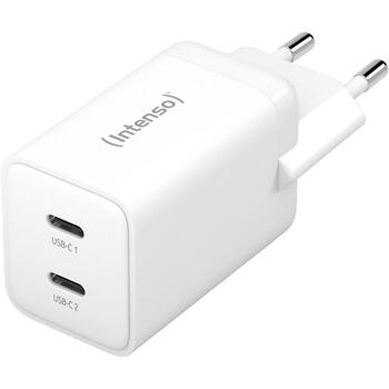 Intenso strāvas adapteris 7804012, 2x USB-C, 100-240 V, 40 W, ātrā uzlāde, balts (7804012)