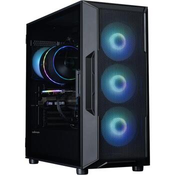 Zalman I3 NEO ARGB V2 BLACK, ATX Midi Tower korpuss, 4x120mm ARGB ventilatori, melns (I3 NEO ARGB V2 BLACK)