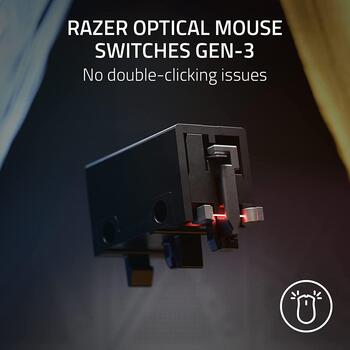 Razer DeathAdder V3 RZ01-04640100-R3M1 datorpele, 30000 dpi, USB-A, 6 pogas, optiskais sensors, 70 G, 750 ips, melna (RZ01-04640100-R3M1)