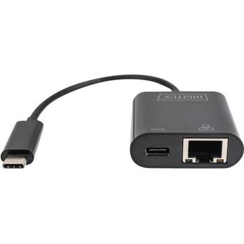 Digitus USB-Type-C Gigabit Ethernet адаптер DN-3027, 1 Гбит/с, USB-C порты, передача питания (DN-3027)