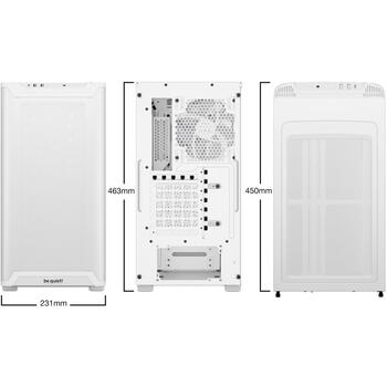 Be Quiet Kaste PURE BASE 501 LX BGW79, 3x120mm priekšējie ventilatori, 1x140mm aizmugurējais ventilators, 5x2.5