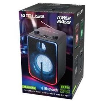 Muse Беспроводная колонка M-1802DJ, 60 Вт, Bluetooth 5.0, FM-радио, USB, Aux 3,5 мм, вход для микрофона, аккумулятор 1800 мАч (M-1802DJ)