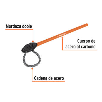 Ķēdes atslēga, maks. 76 mm LLC-802 TRUPER (LLC-802)
