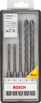 SDS-plus-5 5 urbju komp Robust Line 5/6/6/8/10 mm, Perforatora urbjiem SDS PLUS-5 URBJU KOMPLEKTS, ROBUST LINE, 5 PIEDERUMI, 2607019927, BOSCH (2607019927)