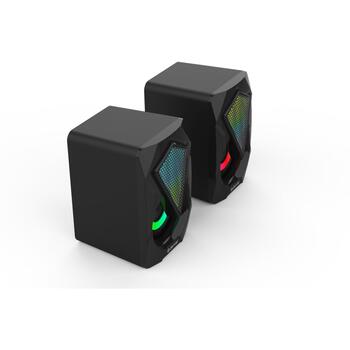 Denver Игровые колонки 123040000000, 2 x 3W RMS, RGB подсветка, USB подключение, 3,5mm аудио разъем (123040000000)