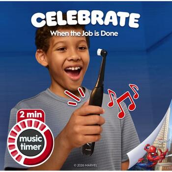 Oral-B elektriskā zobu birste iO Spiderman, 6 gadi+, 3 režīmi, 1 uzgalis, ceļojumu maciņš, uzlādes bāze, litija jonu akumulators (iO Spiderman)