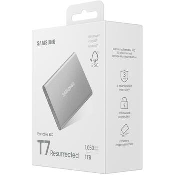 Samsung Внешний SSD MU-PD1T0G/WW, 1 ТБ, USB Type-C, 3.2 Gen 2, Скорость чтения 1050 МБ/с, Скорость записи 1000 МБ/с (MU-PD1T0G/WW)