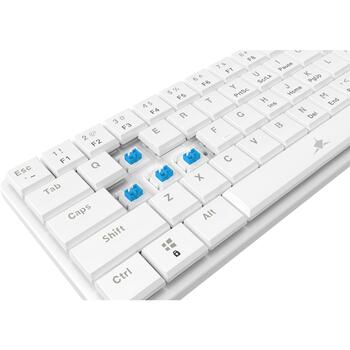 White Shark Клавиатура NAGAMAKI-W-US-BLUE.SW, механическая, белая, 61 клавиша, USB Type-C, синие переключатели, подсветка (NAGAMAKI-W-US-BLUE.SW)