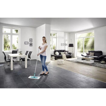 LEIFHEIT Classic XL microfibre grīdas birste 1087016, 42cm, teleskopisks kāts 75-130cm, auduma skavas, pedāļa atbloķēšana (1087016)