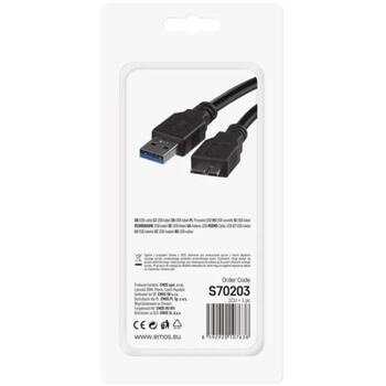 Emos USB-кабель S70203, 1м, черный, 3.0, 5 Гбит/с, A разъем – микро B разъем, для зарядки/переноса данных (S70203)