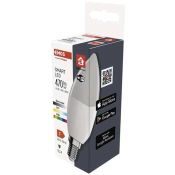 Emos LED лампочка GoSmart Candle ZQW322R, 4,8 Вт, 470 лм, RGB, Wi-Fi, диммируемая, 220-240 В~ (ZQW322R)