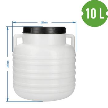 Browin 10л бочка, 360110, 10л, 26см, 28.5см, 13см, HDPE, белый цвет, ручки (360110)