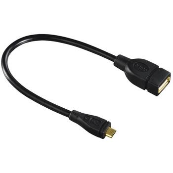Hama USB кабель 00173892, 0.15м, 480Mbit/s, микро-USB штекер, USB Type-A гнездо, черный, USB OTG (00173892)