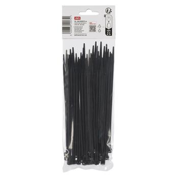 Kreator savilcēji KRTH41104, 4,8x190mm, 50 gab, neilons, 23kg stiepes izturība, -40 °C līdz 85 °C, melni (KRTH41104)