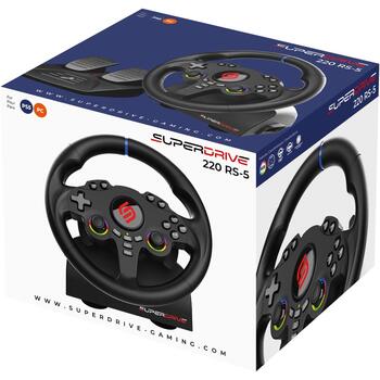 Subsonic Stūre ar pedāļiem SA5720-2, 180°, 22cm, 2 pedāļi, vadu savienojums, divkāršs vibrācijas motors (SA5720-2)