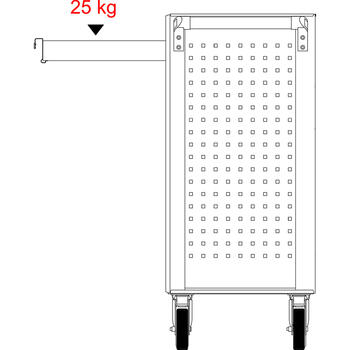 Instrumentu ratiņi ECOline, 7 atvilktnes +215gab. komplekts 897.7215&KST KSTOOLS (897.7215)