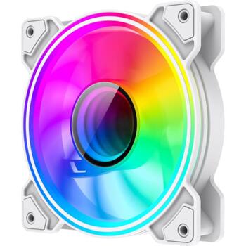 Gamemax Вентилятор корпуса DUAL RING INFINITY WH, 120mm, 1200rpm, 47cfm, 30dB, ARGB вентилятор (DUAL RING INFINITY WH)