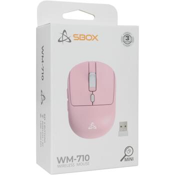 Sbox Мышь WM-710P, 3200 DPI, 50g, Bluetooth, RF 2.4 GHz, 300 mAh, 10m диапазон (WM-710P)
