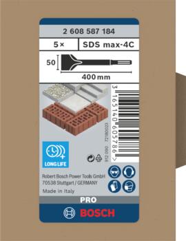 Bosch PRO SDS MAX-4C lāpstiņas kalts, 400 mm, 50 mm griešanas mala, 2608587184 (2608587184)