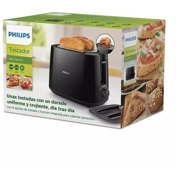 Philips Daily Collection HD2582/90 tosteris, 2 šķēles, 830 W, 230 V, 8 līmeņi, atkausēšana, sildīšana, automātiska izslēgšanās (HD2582/90)