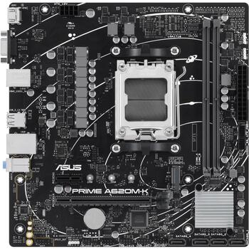 Asus mātesplate PRIME A620M-K, DDR5, PCIe 4.0, HDMI, VGA, USB 3.2 Gen 1 Type-A, SATA 6 Gbps, divvirzienu AI trokšņu atcelšana (PRIMEA620M-K)