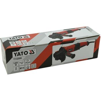 Yato угловая шлифмашина YT-82099, 1400Вт, 125мм, 3000-12000об/мин, M14, 22мм, 220-240В, 50/60Гц, электронная регулировка скорости (YT-82099)