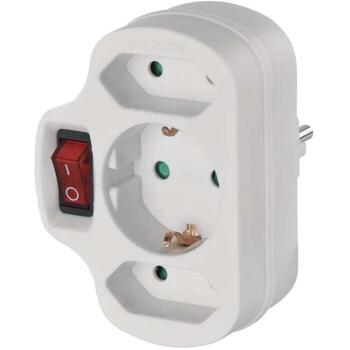 Emos Многофункциональная розетка с выключателем P00282, 1x2P+PE+2x2P, 3 680 W, IP20, защита от детей (P00282)