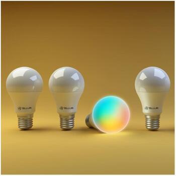 Tellur Умная лампочка E27 TLL331011, 220-240V, 10W, 1000lm, 270°, 3000K + RGB, 25000h, 2,4GHz, IEEE 802.11b/g/n (TLL331011)