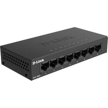 D-Link коммутатор DGS-108GL/E, 8x 10/100/1000 Mbps, 16 Гбит/с, 4K MAC, неуправляемый, настольный, QoS, IGMP, EEE (DGS-108GL/E)