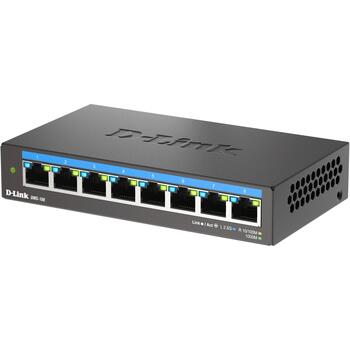 D-Link DMS-108/E galda komutators, 8 porti 2.5G, 40 Gbps, neparvaldams, metala korpuss, bez ventilatora (DMS-108/E)