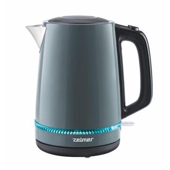 Zelmer Электрический чайник ZCK7921G 71505025P, 2200 W, 1.7 л, серый, автоматическое отключение, защита от перегрева (71505025P)