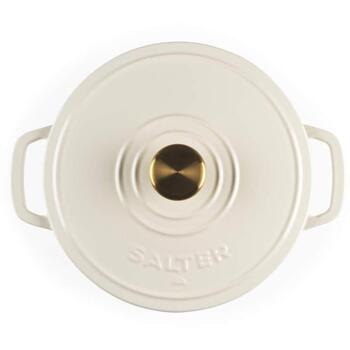 Salter Chester кастрюля BW13771C, 3.4L, чугун, 24.2cm, кремовый, с крышкой, совместима со всеми плитами (BW13771C)
